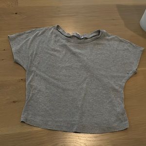 Hasstag In Trend Grey Short Sleeve Ribbed Top
